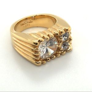Men’s Statement ring, CZ, gold tone